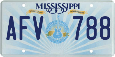 MS license plate AFV788