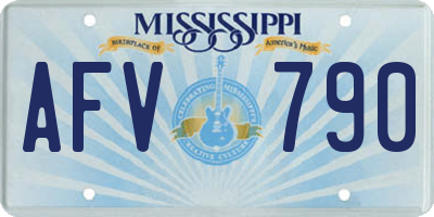 MS license plate AFV790