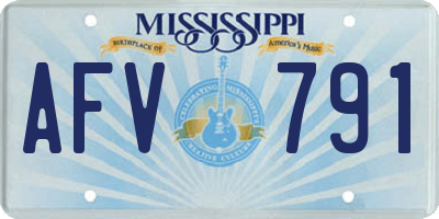 MS license plate AFV791