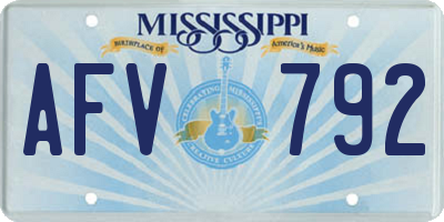 MS license plate AFV792
