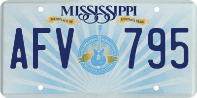 MS license plate AFV795