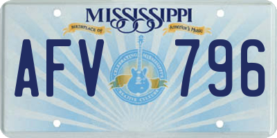 MS license plate AFV796