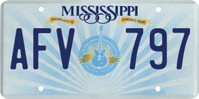 MS license plate AFV797