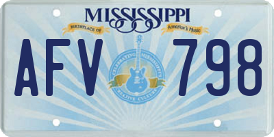 MS license plate AFV798