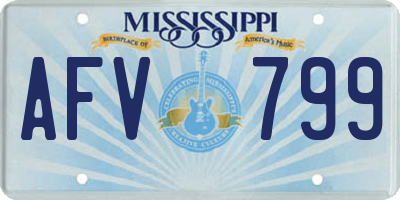 MS license plate AFV799