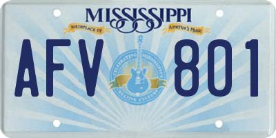 MS license plate AFV801