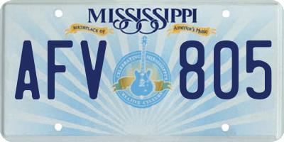 MS license plate AFV805