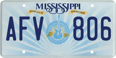 MS license plate AFV806