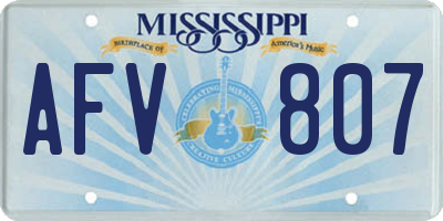 MS license plate AFV807