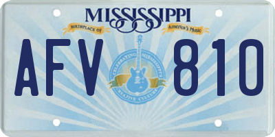 MS license plate AFV810