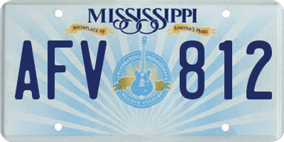 MS license plate AFV812