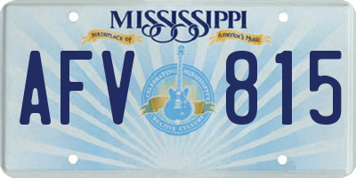 MS license plate AFV815
