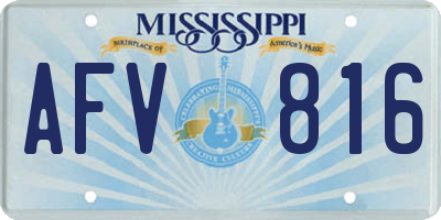 MS license plate AFV816