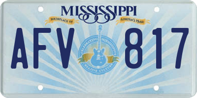 MS license plate AFV817