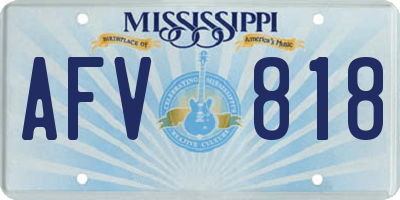 MS license plate AFV818