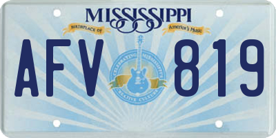 MS license plate AFV819