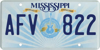 MS license plate AFV822