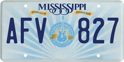 MS license plate AFV827