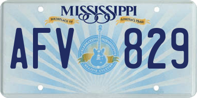 MS license plate AFV829