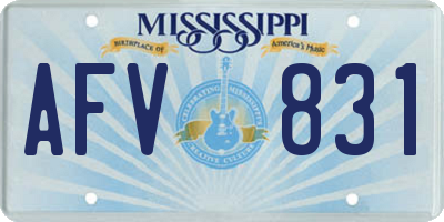 MS license plate AFV831