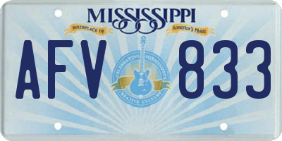 MS license plate AFV833