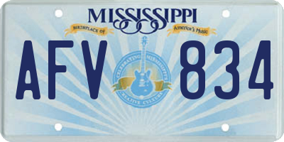 MS license plate AFV834