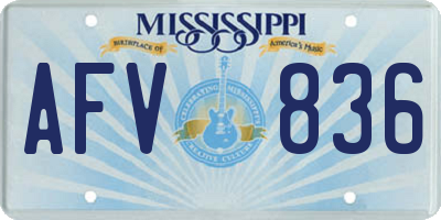 MS license plate AFV836