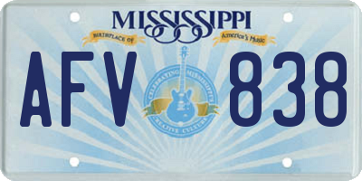 MS license plate AFV838