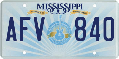 MS license plate AFV840