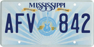 MS license plate AFV842