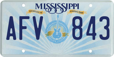 MS license plate AFV843