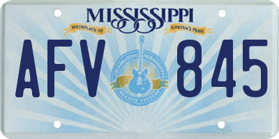 MS license plate AFV845