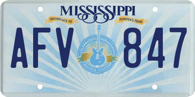 MS license plate AFV847