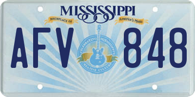 MS license plate AFV848