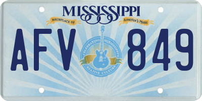 MS license plate AFV849