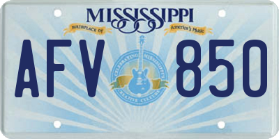 MS license plate AFV850