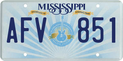 MS license plate AFV851