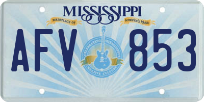 MS license plate AFV853