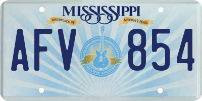 MS license plate AFV854