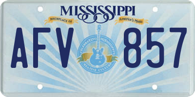 MS license plate AFV857