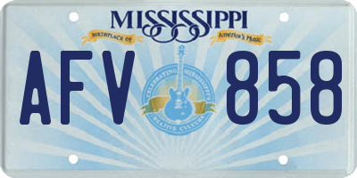 MS license plate AFV858