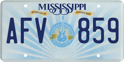 MS license plate AFV859
