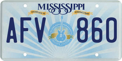 MS license plate AFV860
