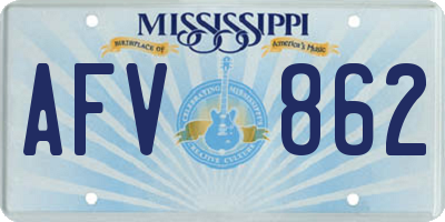 MS license plate AFV862