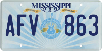 MS license plate AFV863