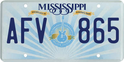 MS license plate AFV865