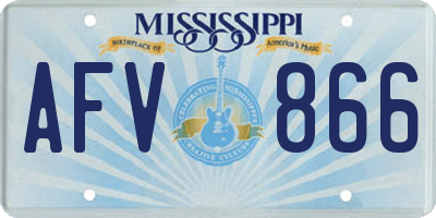 MS license plate AFV866