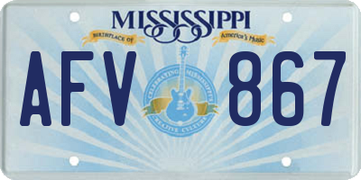 MS license plate AFV867