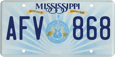 MS license plate AFV868