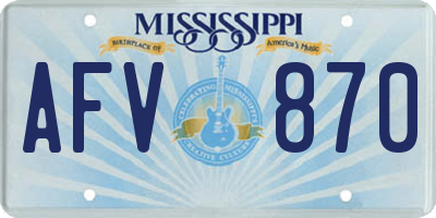 MS license plate AFV870